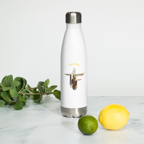 I like to Drink with TRONFORM Logo Stainless Steel Water Bottle - TRONFORM